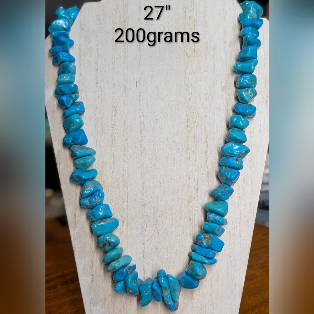 CHUNKY Stunning Vintage Native American Turquoise Necklace